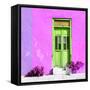 ¡Viva Mexico! Square Collection - Lime Green Door & Pink Wall in Campeche-Philippe Hugonnard-Framed Stretched Canvas