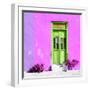 ¡Viva Mexico! Square Collection - Lime Green Door & Pink Wall in Campeche-Philippe Hugonnard-Framed Photographic Print