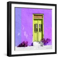 ¡Viva Mexico! Square Collection - Lime Green Door & Purple Wall in Campeche-Philippe Hugonnard-Framed Photographic Print