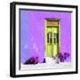 ¡Viva Mexico! Square Collection - Lime Green Door & Purple Wall in Campeche-Philippe Hugonnard-Framed Photographic Print