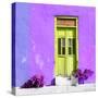 ¡Viva Mexico! Square Collection - Lime Green Door & Purple Wall in Campeche-Philippe Hugonnard-Stretched Canvas