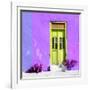 ¡Viva Mexico! Square Collection - Lime Green Door & Purple Wall in Campeche-Philippe Hugonnard-Framed Photographic Print