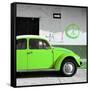 ?Viva Mexico! Square Collection - Lime Green VW Beetle Car & Peace Symbol-Philippe Hugonnard-Framed Stretched Canvas