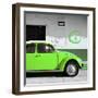 ?Viva Mexico! Square Collection - Lime Green VW Beetle Car & Peace Symbol-Philippe Hugonnard-Framed Premium Photographic Print