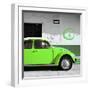 ?Viva Mexico! Square Collection - Lime Green VW Beetle Car & Peace Symbol-Philippe Hugonnard-Framed Premium Photographic Print