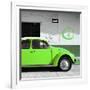 ?Viva Mexico! Square Collection - Lime Green VW Beetle Car & Peace Symbol-Philippe Hugonnard-Framed Photographic Print