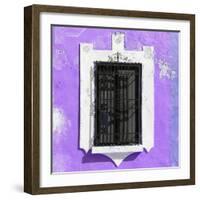 ¡Viva Mexico! Square Collection - Mauve Wall & Black Window-Philippe Hugonnard-Framed Photographic Print