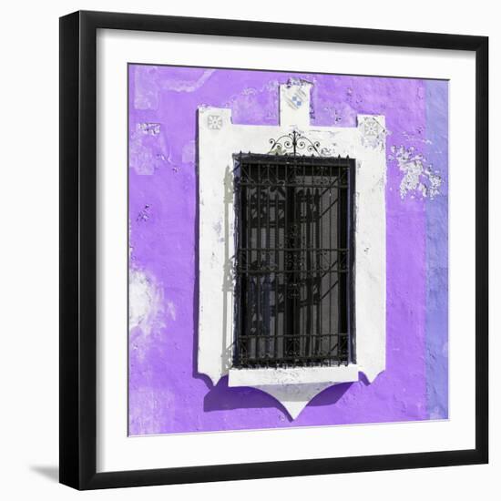 ¡Viva Mexico! Square Collection - Mauve Wall & Black Window-Philippe Hugonnard-Framed Photographic Print