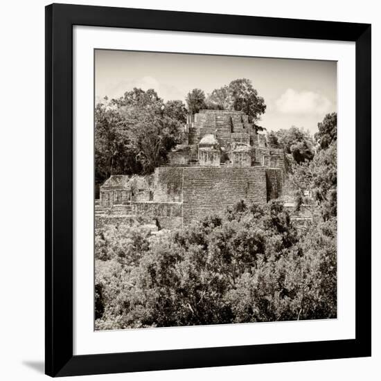 ¡Viva Mexico! Square Collection - Mayan Pyramid of Calakmul II-Philippe Hugonnard-Framed Photographic Print
