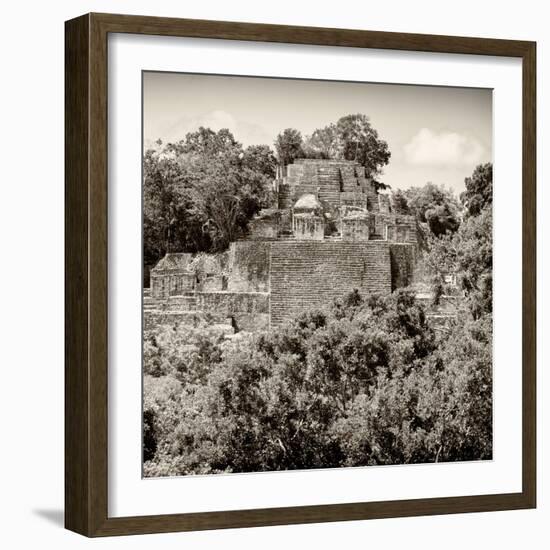 ¡Viva Mexico! Square Collection - Mayan Pyramid of Calakmul II-Philippe Hugonnard-Framed Photographic Print