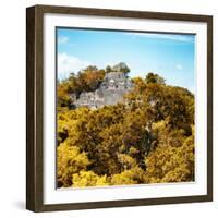 ¡Viva Mexico! Square Collection - Mayan Pyramid of Calakmul with Fall Colors II-Philippe Hugonnard-Framed Photographic Print