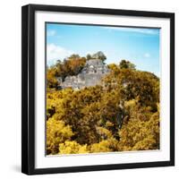 ¡Viva Mexico! Square Collection - Mayan Pyramid of Calakmul with Fall Colors II-Philippe Hugonnard-Framed Photographic Print