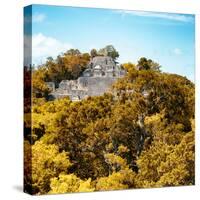 ¡Viva Mexico! Square Collection - Mayan Pyramid of Calakmul with Fall Colors II-Philippe Hugonnard-Stretched Canvas