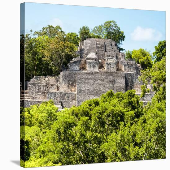 ¡Viva Mexico! Square Collection - Mayan Pyramid of Calakmul-Philippe Hugonnard-Stretched Canvas