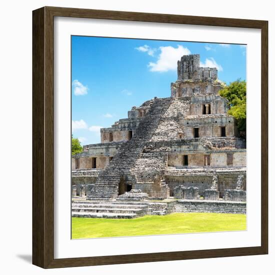 ¡Viva Mexico! Square Collection - Mayan Ruins - Edzna V-Philippe Hugonnard-Framed Photographic Print