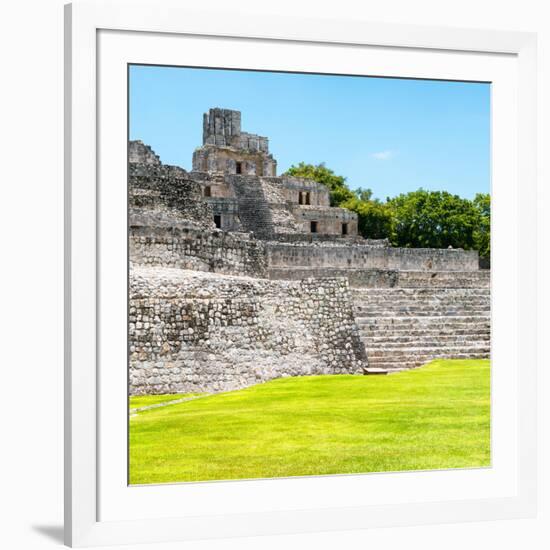 ¡Viva Mexico! Square Collection - Mayan Ruins in Edzna III-Philippe Hugonnard-Framed Photographic Print