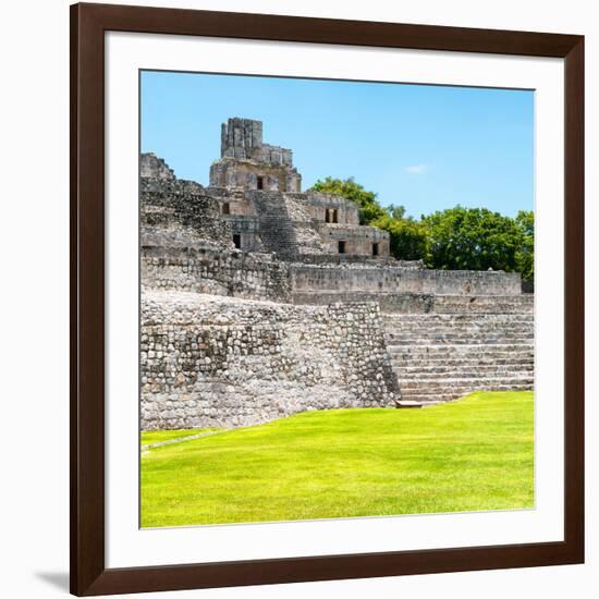 ¡Viva Mexico! Square Collection - Mayan Ruins in Edzna III-Philippe Hugonnard-Framed Photographic Print