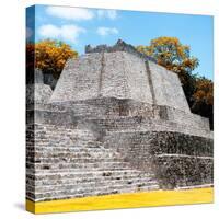 ¡Viva Mexico! Square Collection - Mayan Ruins in Edzna with Fall Colors-Philippe Hugonnard-Stretched Canvas