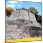 ¡Viva Mexico! Square Collection - Mayan Ruins in Edzna with Fall Colors-Philippe Hugonnard-Mounted Photographic Print
