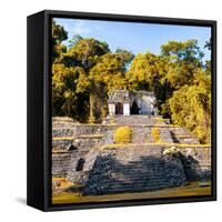 ¡Viva Mexico! Square Collection - Mayan Ruins in Palenque with Fall Colors-Philippe Hugonnard-Framed Stretched Canvas