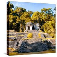 ¡Viva Mexico! Square Collection - Mayan Ruins in Palenque with Fall Colors-Philippe Hugonnard-Stretched Canvas