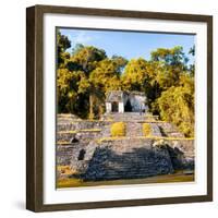 ¡Viva Mexico! Square Collection - Mayan Ruins in Palenque with Fall Colors-Philippe Hugonnard-Framed Photographic Print