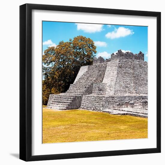 ¡Viva Mexico! Square Collection - Mayan Ruins with Fall Colors - Edzna II-Philippe Hugonnard-Framed Photographic Print