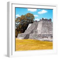 ¡Viva Mexico! Square Collection - Mayan Ruins with Fall Colors - Edzna II-Philippe Hugonnard-Framed Photographic Print