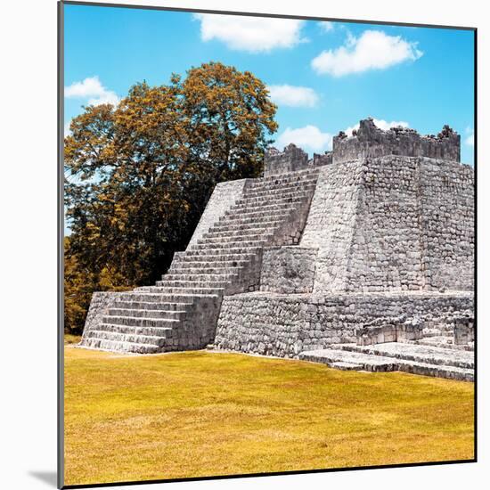 ¡Viva Mexico! Square Collection - Mayan Ruins with Fall Colors - Edzna II-Philippe Hugonnard-Mounted Photographic Print