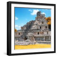 ¡Viva Mexico! Square Collection - Mayan Ruins with Fall Colors - Edzna III-Philippe Hugonnard-Framed Photographic Print