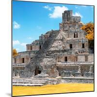 ¡Viva Mexico! Square Collection - Mayan Ruins with Fall Colors - Edzna III-Philippe Hugonnard-Mounted Photographic Print