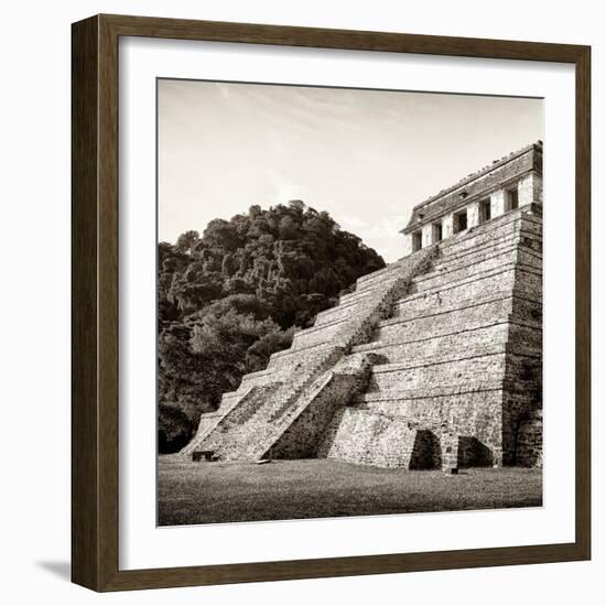 ¡Viva Mexico! Square Collection - Mayan Temple of Inscriptions in Palenque I-Philippe Hugonnard-Framed Photographic Print