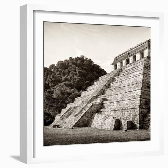 ¡Viva Mexico! Square Collection - Mayan Temple of Inscriptions in Palenque I-Philippe Hugonnard-Framed Photographic Print