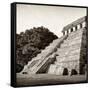 ¡Viva Mexico! Square Collection - Mayan Temple of Inscriptions in Palenque I-Philippe Hugonnard-Framed Stretched Canvas