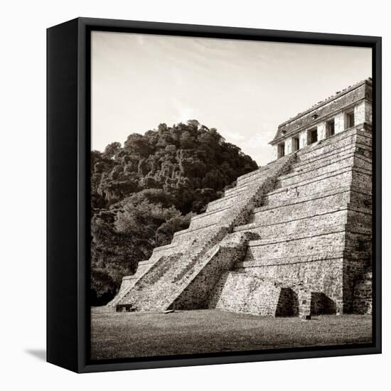 ¡Viva Mexico! Square Collection - Mayan Temple of Inscriptions in Palenque I-Philippe Hugonnard-Framed Stretched Canvas