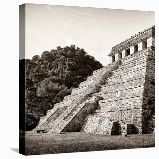 ¡Viva Mexico! Square Collection - Mayan Temple of Inscriptions in Palenque I-Philippe Hugonnard-Stretched Canvas