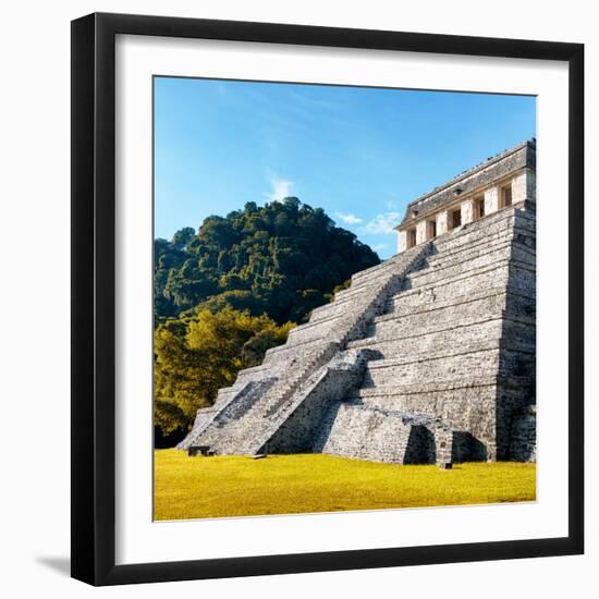 ¡Viva Mexico! Square Collection - Mayan Temple of Inscriptions in Palenque II-Philippe Hugonnard-Framed Photographic Print