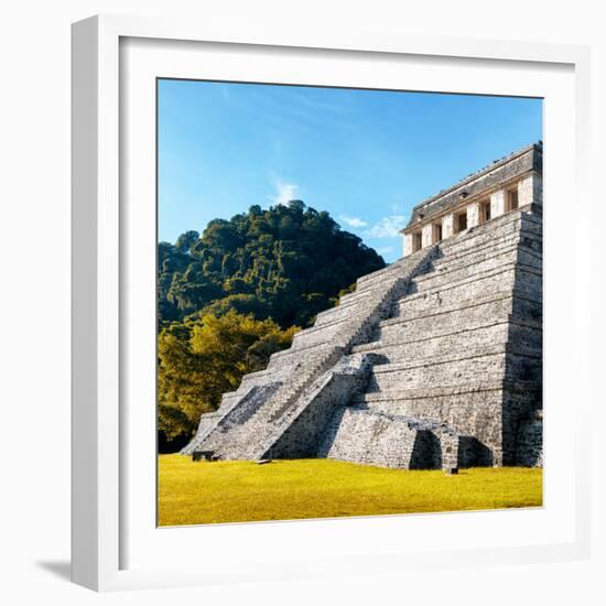 ¡Viva Mexico! Square Collection - Mayan Temple of Inscriptions in Palenque II-Philippe Hugonnard-Framed Photographic Print