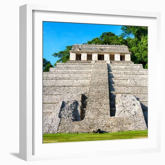 ¡Viva Mexico! Square Collection - Mayan Temple of Inscriptions in Palenque IV-Philippe Hugonnard-Framed Photographic Print