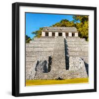 ¡Viva Mexico! Square Collection - Mayan Temple of Inscriptions in Palenque VI-Philippe Hugonnard-Framed Photographic Print