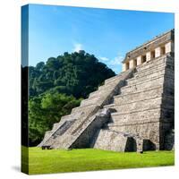 ¡Viva Mexico! Square Collection - Mayan Temple of Inscriptions in Palenque-Philippe Hugonnard-Stretched Canvas