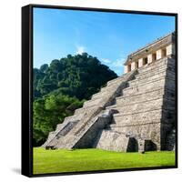 ¡Viva Mexico! Square Collection - Mayan Temple of Inscriptions in Palenque-Philippe Hugonnard-Framed Stretched Canvas