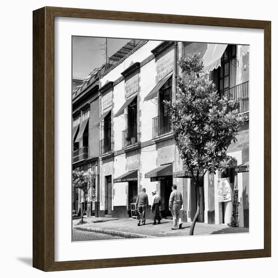 ¡Viva Mexico! Square Collection - Mexico City B&W Facades-Philippe Hugonnard-Framed Photographic Print