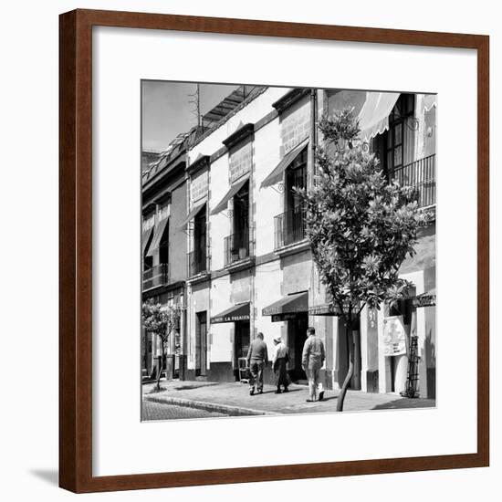 ¡Viva Mexico! Square Collection - Mexico City B&W Facades-Philippe Hugonnard-Framed Photographic Print