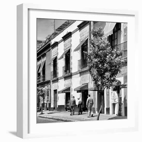 ¡Viva Mexico! Square Collection - Mexico City B&W Facades-Philippe Hugonnard-Framed Photographic Print