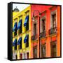 ¡Viva Mexico! Square Collection - Mexico City Colorful Facades II-Philippe Hugonnard-Framed Stretched Canvas