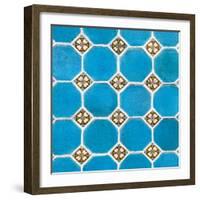 ¡Viva Mexico! Square Collection - Mosaics Blue Bricks-Philippe Hugonnard-Framed Photographic Print