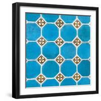 ¡Viva Mexico! Square Collection - Mosaics Blue Bricks-Philippe Hugonnard-Framed Photographic Print