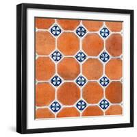 ¡Viva Mexico! Square Collection - Mosaics Orange Bricks-Philippe Hugonnard-Framed Photographic Print