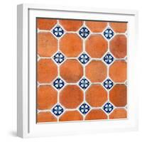 ¡Viva Mexico! Square Collection - Mosaics Orange Bricks-Philippe Hugonnard-Framed Photographic Print